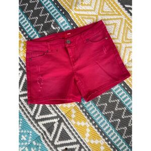 Bongo Magenta Pink Distressed Denim Shorts Womens Size 9 Hot Pink Summer Cutoffs
